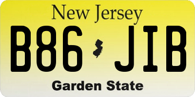NJ license plate B86JIB