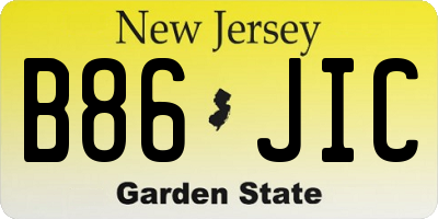 NJ license plate B86JIC