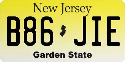 NJ license plate B86JIE