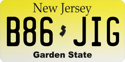 NJ license plate B86JIG