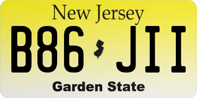 NJ license plate B86JII