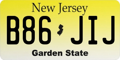 NJ license plate B86JIJ