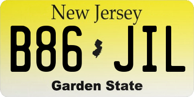 NJ license plate B86JIL