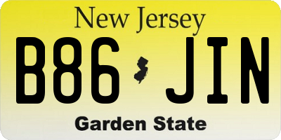 NJ license plate B86JIN