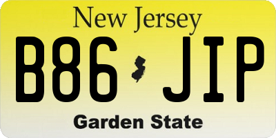 NJ license plate B86JIP