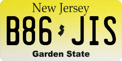 NJ license plate B86JIS
