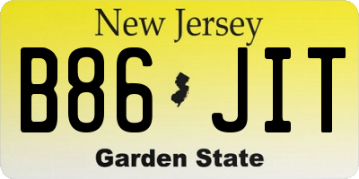 NJ license plate B86JIT
