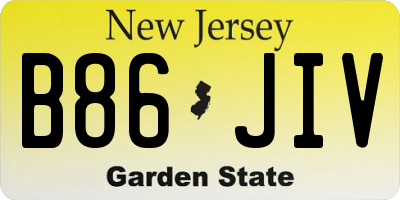 NJ license plate B86JIV