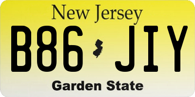 NJ license plate B86JIY