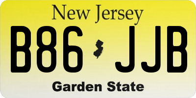 NJ license plate B86JJB