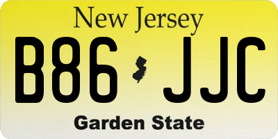 NJ license plate B86JJC