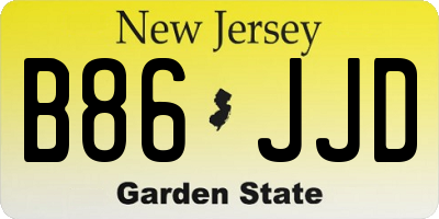 NJ license plate B86JJD