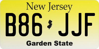 NJ license plate B86JJF