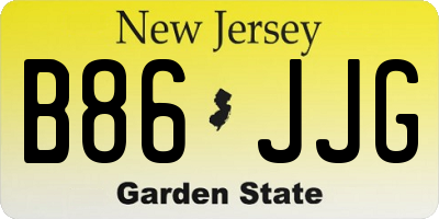 NJ license plate B86JJG