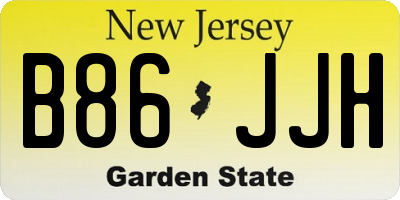 NJ license plate B86JJH
