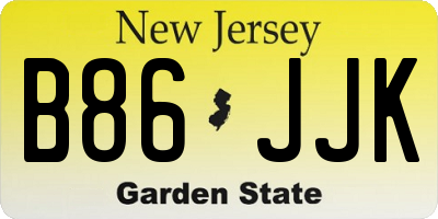 NJ license plate B86JJK