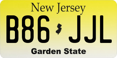 NJ license plate B86JJL