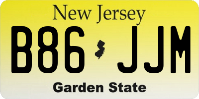 NJ license plate B86JJM