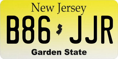 NJ license plate B86JJR