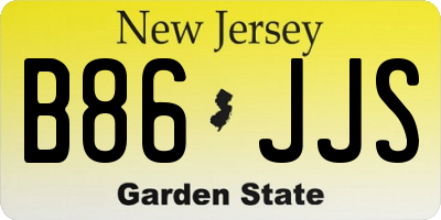 NJ license plate B86JJS