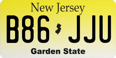 NJ license plate B86JJU