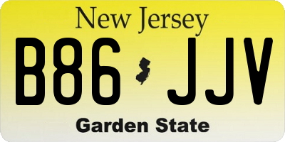 NJ license plate B86JJV