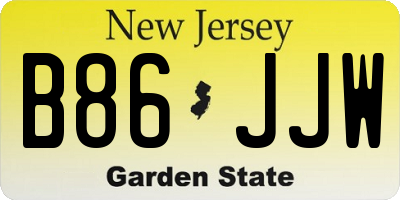 NJ license plate B86JJW