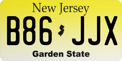 NJ license plate B86JJX