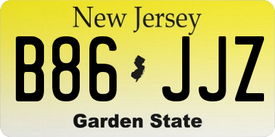 NJ license plate B86JJZ