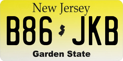 NJ license plate B86JKB