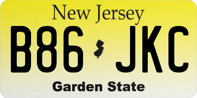 NJ license plate B86JKC