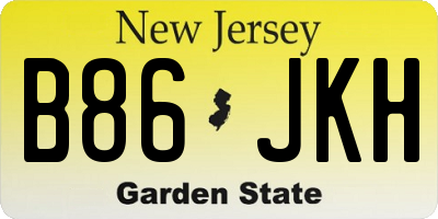 NJ license plate B86JKH