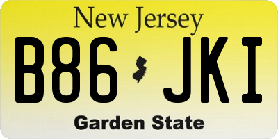 NJ license plate B86JKI