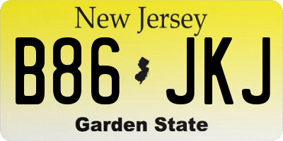 NJ license plate B86JKJ