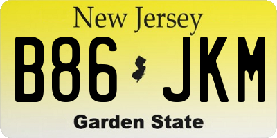 NJ license plate B86JKM