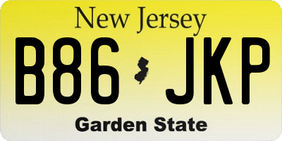 NJ license plate B86JKP