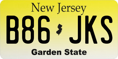 NJ license plate B86JKS