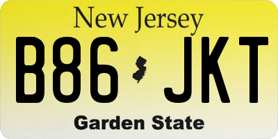 NJ license plate B86JKT