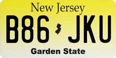 NJ license plate B86JKU
