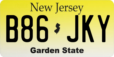 NJ license plate B86JKY