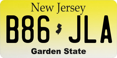 NJ license plate B86JLA