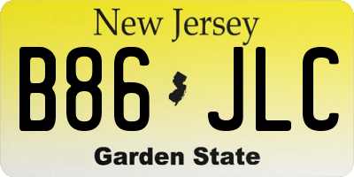 NJ license plate B86JLC
