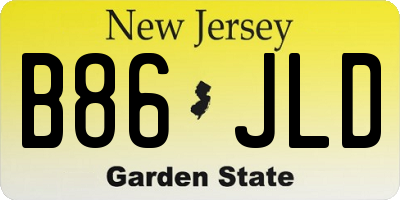 NJ license plate B86JLD