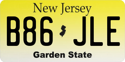 NJ license plate B86JLE