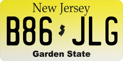 NJ license plate B86JLG
