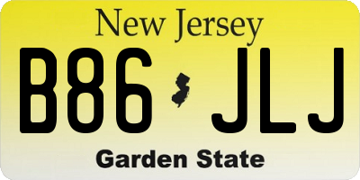 NJ license plate B86JLJ