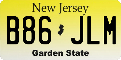 NJ license plate B86JLM