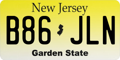 NJ license plate B86JLN