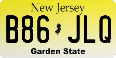 NJ license plate B86JLQ