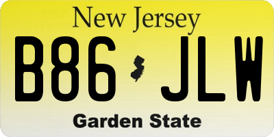 NJ license plate B86JLW
